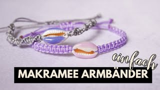 Makramee Armband mit MuschelPerlen knüpfen  DIY Freundschaftsband für Anfänger super einfach [upl. by Annoik]