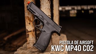 Review Completo Pistola de Airsoft CO2 KWC MP40 cal 60 mm [upl. by Malvino913]