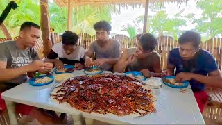 P2 KARASKARAS CRAB WITH FRIED RICE  MUKBANG  KALAMPAY  TALANGKA COOKING [upl. by Ycrep466]