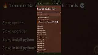 Termux Basics Commands  Termux Commands  Termux For Beginners  Shahidhackerboy12 [upl. by Issak]