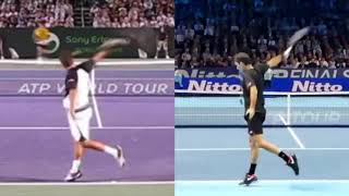 Philipp Kohlschreiber or Roger Federer Backhand Comparison 2 フェデラー、コールシュライバーのバックハンド比較 [upl. by Atile]