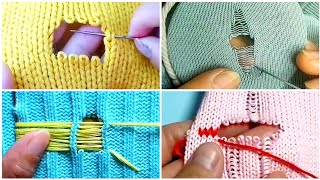 💯4 Amazing Tips to Repair Holes on Your Knitted Sweater in an Easy and Fun Way at Home Yourself [upl. by Eninotna]