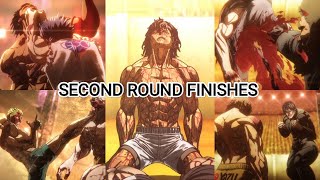 EVERY FINISH OF THE SECOND ROUND  Kengan Annihilation tournament  Kengan Ashura [upl. by Hyozo237]