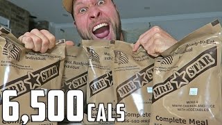 US Military MRE Meal Ready To Eat Challenge 6500 Calories [upl. by Sueddaht]