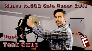 Part 1  Maxim XJ650 Cafe Racer Build  Tank Swap [upl. by Retsevlis]