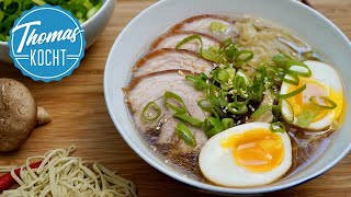 Ramen Suppe und Nudeln selber machen  Shoyu Ramen  Thomas kocht [upl. by Oludoet]