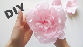 Crepe Paper Peony Flowerfull tutorialПион из гофрированной бумаги  мастерклассDIY crepe paper [upl. by Adria]