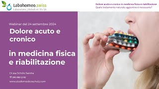 Webinar  Dolore acuto e cronico in medicina fisica e riabilitazione [upl. by Naanac]