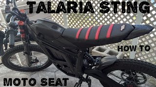 Talaria Sting installing Moto Seat Cover [upl. by Anires378]