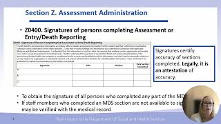 MDS30 Section Z Assessment Administration [upl. by Dnalyaw]