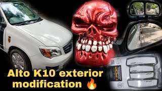 Apni Alto K10 me bhoot wala gear nobe 😳  Alto K10 Modified 🔥  Exterior modification skull grear 😍 [upl. by Ynahpit]