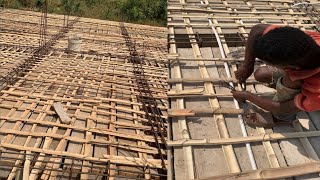 Concrete floor with bamboo reinforcement [upl. by Guthry]