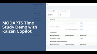 Kaizen Copilot MODAPTS Module Demo Time Study in Under 30 Minutes [upl. by Shantee]