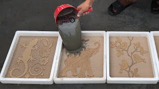 Unique and creative ideas  How to Make Cement Plant Pots From Cardboard in a Very Unique Way [upl. by Nya]