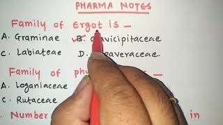 PHARMACOGNOSY QUIZ I RRB PHARMACIST EXAM  GPAT  ESIC  PART21 [upl. by Anillehs871]