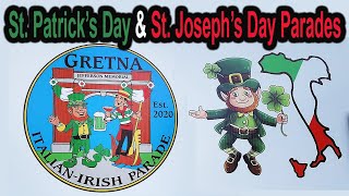 New Orleans Travel Vlog Gretna IrishItalian Parade for St Patricks Day and St Josephs Day [upl. by Samanthia]