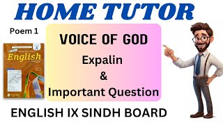 Class X Poem 1 The Voice of God Explain amp Questions Sindh BoardHometutorFree [upl. by Ardeth666]