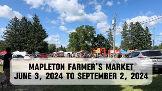 Mapleton Farmers Market  June 3 2024 to September 2 2024 [upl. by Ann-Marie640]