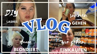 vlog DIY lashes Erfahrungen Haare blondieren Solarium [upl. by Oirevas]