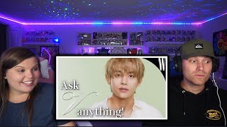 BTS V QampA by W Korea  Reaction [upl. by Atsirk46]