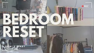 bedroom reset  closet amp table organizing domis diary [upl. by Ivanna]