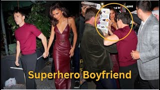 Superhero Boyfriend Tom Holland RESCUES Zendaya From Swarm of Paparazzi [upl. by Anelle781]