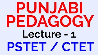 PSTET Punjabi Pedagogy Lecture1 [upl. by Orthman]