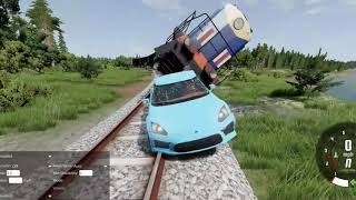 BeamNGDrive  TRAIN ACCIDENTS ARE NOT AVOIDABLE  TRAIN DISASTER CRASHED VS CAR CRASHED [upl. by Vedi792]