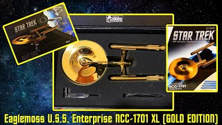 Eaglemoss USS Enterprise NCC1701 18K GOLD PLATED XL EDITION 2021 [upl. by Ahtnamas]