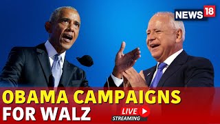 Obama Speech Live  Obama Rally For Tim Walz Live  US Elections 2024  US News  Kamala Live  N18G [upl. by Ahsienel]