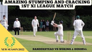 CRACKING 1st XI Surrey Championship Match  Sanderstead vs Woking amp Horsell  Amazing Stumping [upl. by Yrakaz]