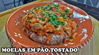 MOELAS ESTUFADAS EM PÃO TOSTADO  Um petisco irresistível [upl. by Baerl509]