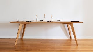 DIY Dining Table  Mid Century Modern  Woodworking [upl. by Atirehc564]