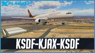 XPlane 12 LIVE  Real World UPS OPS  FlightFactor 757  Louisville to Jacksonville [upl. by Enotna]