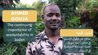 Darfuri human rights defender Gouja Ahmed on the continuing importance of accountability in Sudan [upl. by Erina]