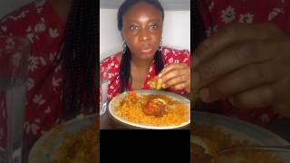 Asmr mukbang Jollof Rice and chicken eatingafricanfood shortsfeed shortsviral [upl. by Eraste76]