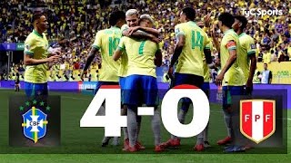 Brasil 4  0 Perú Eliminatorias 2026 fecha 10 [upl. by Lekim]