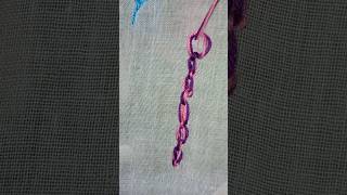 Cable chain stitch hand embroidery stitch basic beginners stitch 👍short [upl. by Aicelet]