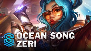 Ocean Song Zeri Skin Spotlight  League of Legends [upl. by Anilocin272]