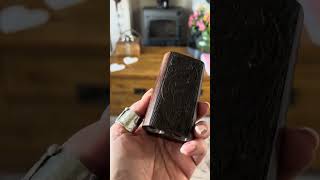 quotHornBackquot a twin engraved pure wood dna250c twin 18650 mod [upl. by Ahsimac]