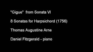 Gigue  Thomas Arne  8 Sonatas for the Harpsichord [upl. by Palla132]