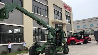 4 ton telescopic forklift Do u like this color green [upl. by Nylra]