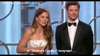 Grant Gustin and Melissa Benoist at the Golden Globe 2016 RUS SUB [upl. by Daven121]