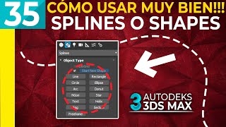 35  3ds Max Spline Shape  Linea  Español [upl. by Odoric]