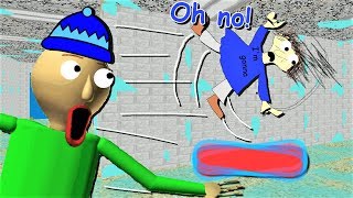 NO SNOWBOARDING IN THE HALLS  Baldis Basics MOD Baldis Snowboarding [upl. by Mackenzie]