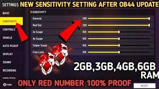 OB44 After Update New Sensitivity Setting In Free Fire  200 Sensitivity For 2GB 3GB 4GB 6GB RAM [upl. by Ki]