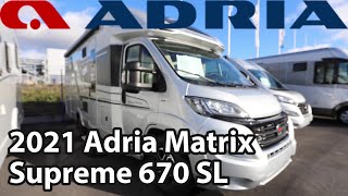 Adria Matrix Supreme 670 SL 2021 Motorhome 749 m [upl. by Ynattir]