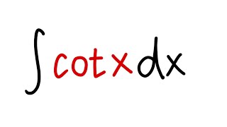 integral of cotx calculus 1 tutorial basic usubstitution problem [upl. by Ynoble822]