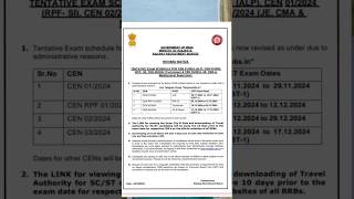 RRB EXAM CALENDAR CHANGED 🗓️ alpexam alptechnician rpfsi rrbje viralvideo [upl. by Whitford262]