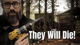 Firewood Splitting Drill Attachment  A Simple Way To Split Fire Wood [upl. by Volnay824]